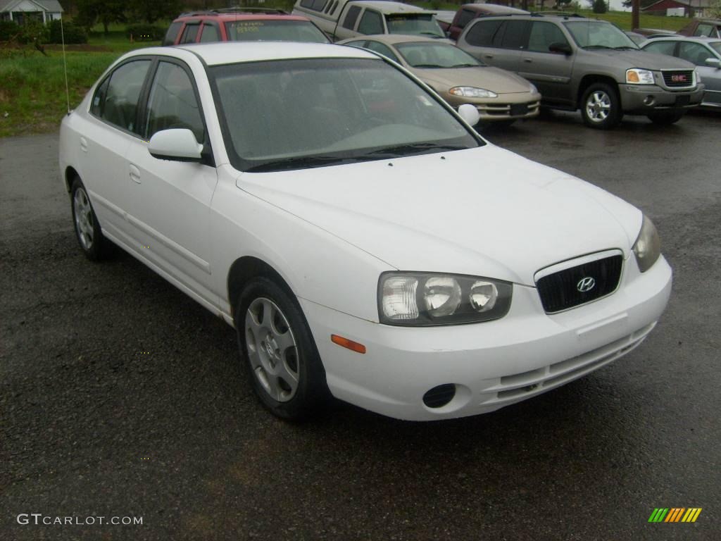 2001 Elantra GLS - Noble White / Beige photo #7