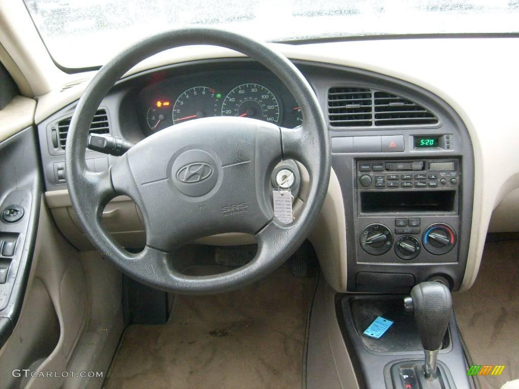 2001 Elantra GLS - Noble White / Beige photo #14