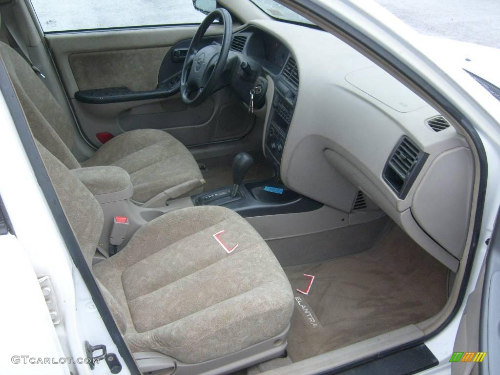 2001 Elantra GLS - Noble White / Beige photo #16