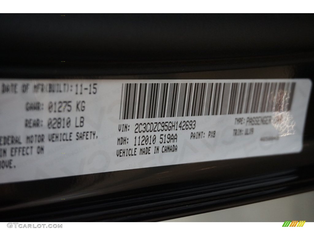 2016 Challenger Color Code PX8 for Pitch Black Photo #109387344