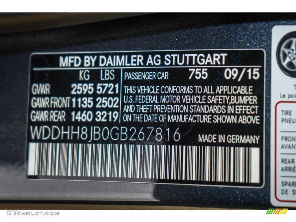 2016 E Color Code 755 for Steel Grey Metallic Photo #109397842