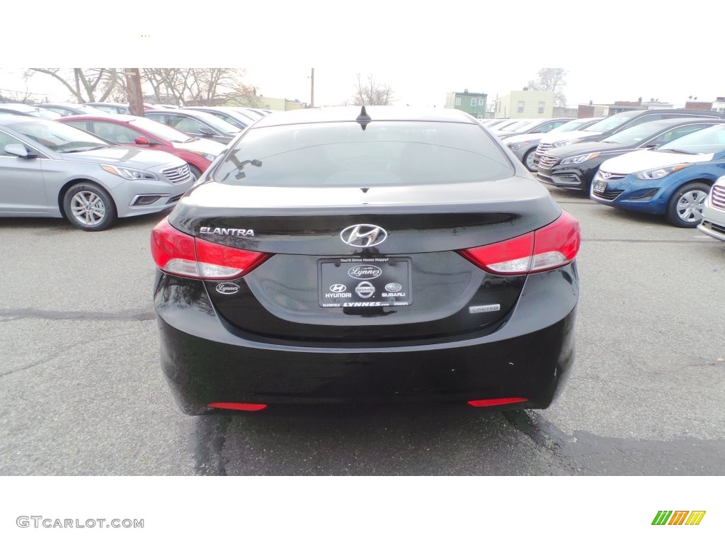 2012 Elantra Limited - Black Noir Pearl / Gray photo #5