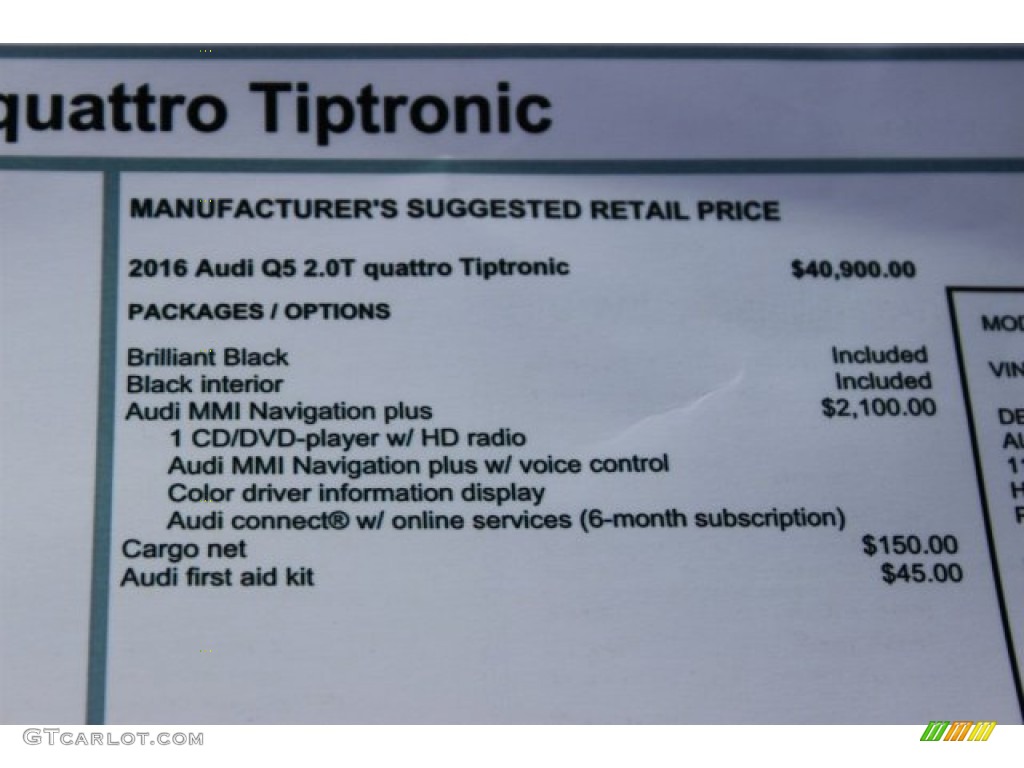 2016 Q5 2.0 TFSI Premium quattro - Brilliant Black / Black photo #9