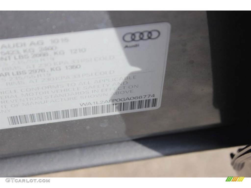 2016 Q5 2.0 TFSI Premium Plus quattro - Monsoon Gray Metallic / Black photo #41