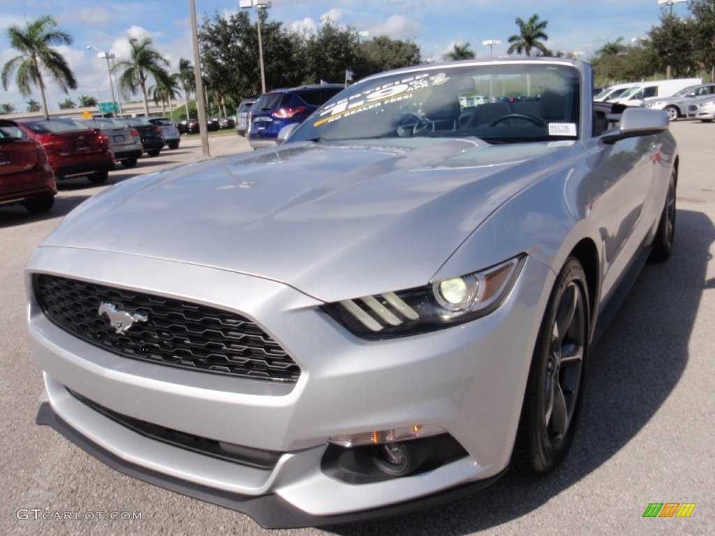 2015 Mustang V6 Convertible - Ingot Silver Metallic / Ebony photo #14