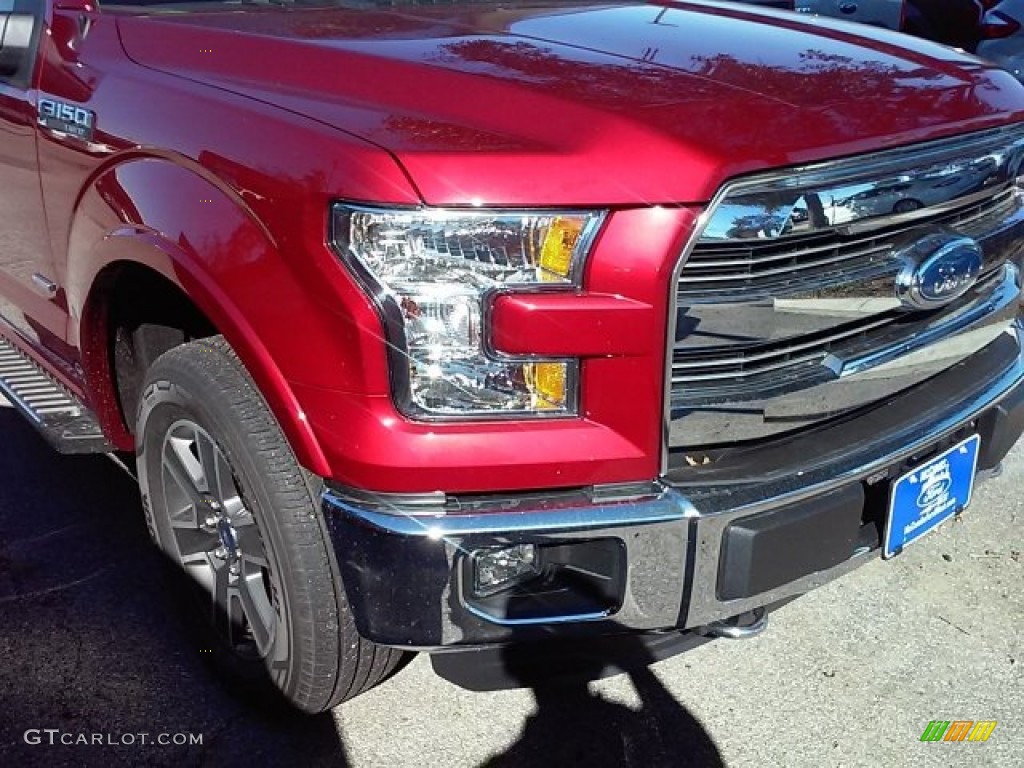 2015 F150 Lariat SuperCrew 4x4 - Ruby Red Metallic / Medium Light Camel photo #2