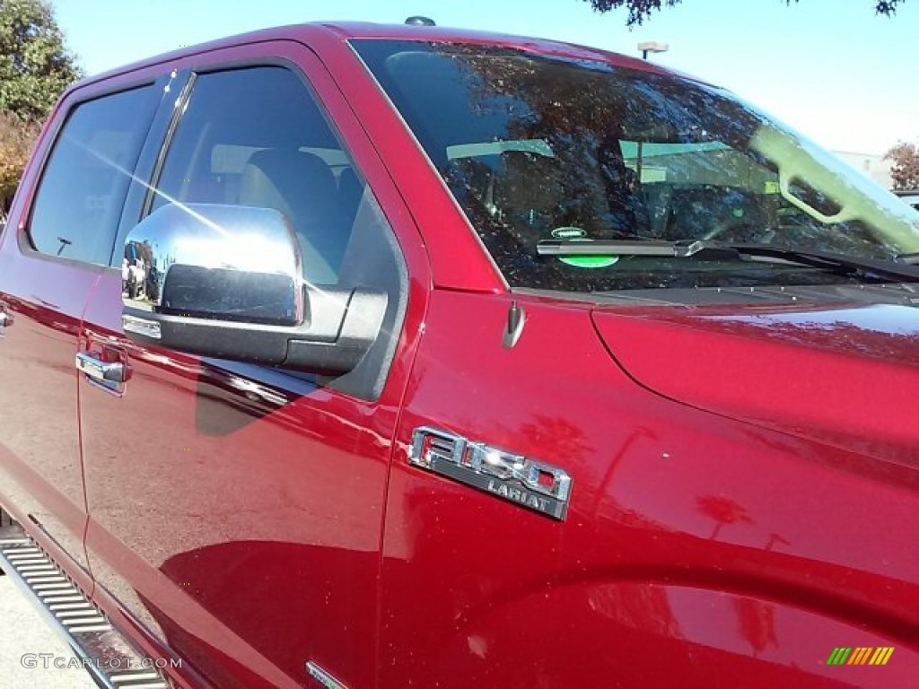 2015 F150 Lariat SuperCrew 4x4 - Ruby Red Metallic / Medium Light Camel photo #5