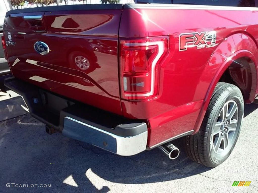 2015 F150 Lariat SuperCrew 4x4 - Ruby Red Metallic / Medium Light Camel photo #18
