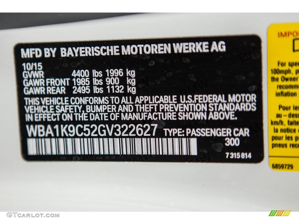 2016 2 Series Color Code 300 for Alpine White Photo #109425182