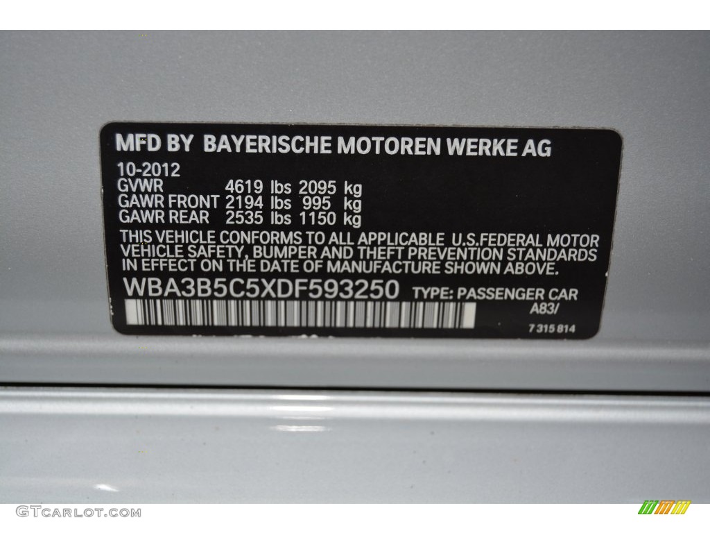 2013 3 Series 328i xDrive Sedan - Glacier Silver Metallic / Black photo #35