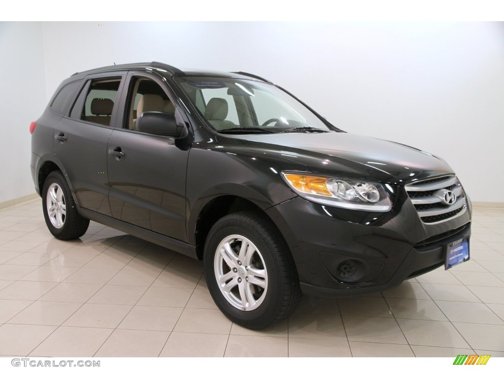 2012 Santa Fe GLS AWD - Twilight Black / Beige photo #1