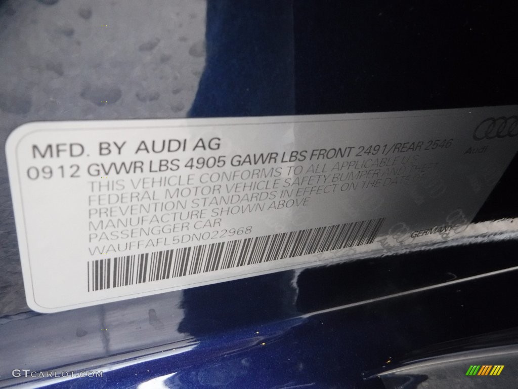 2013 A4 2.0T quattro Sedan - Scuba Blue Metallic / Chestnut Brown photo #39