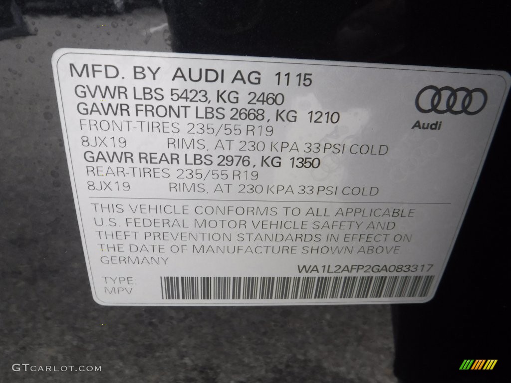 2016 Q5 2.0 TFSI Premium quattro - Moonlight Blue Metallic / Chestnut Brown photo #40