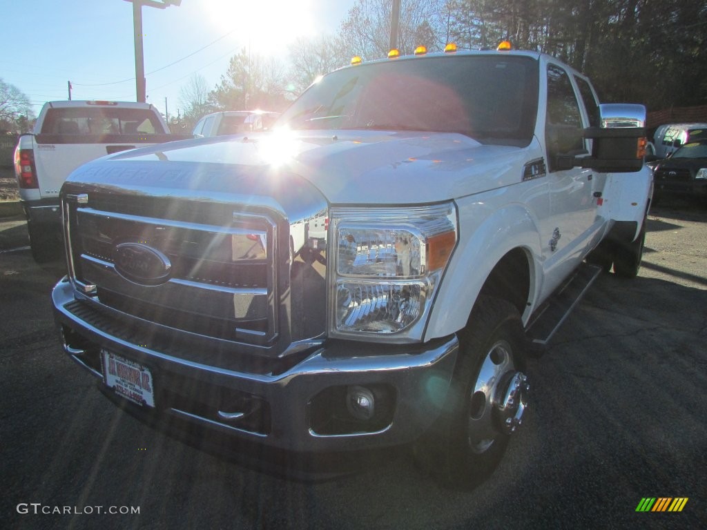 2012 F350 Super Duty Lariat Crew Cab 4x4 Dually - Oxford White / Black photo #2