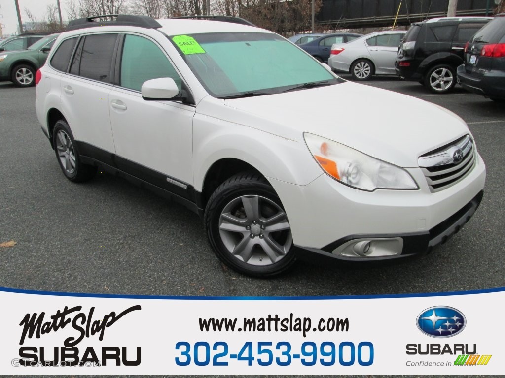2011 Outback 2.5i Premium Wagon - Satin White Pearl / Warm Ivory photo #1