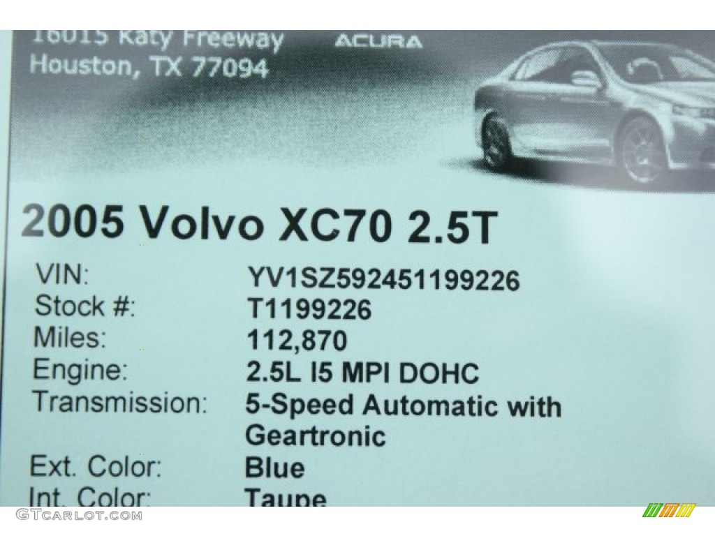2005 XC70 AWD - Barents Blue Metallic / Taupe photo #46