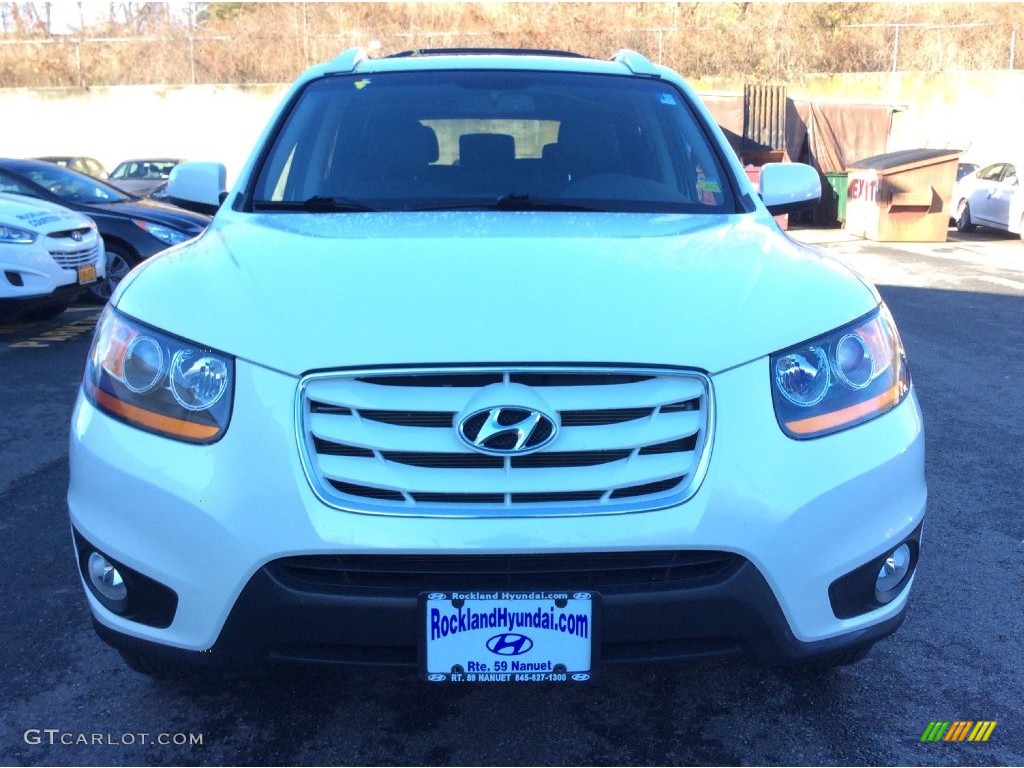 2010 Santa Fe SE 4WD - Pearl White / Cocoa Black photo #2