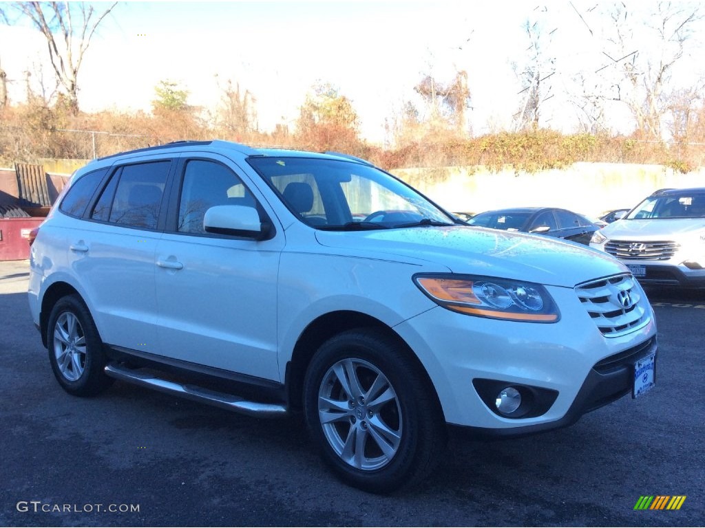2010 Santa Fe SE 4WD - Pearl White / Cocoa Black photo #3