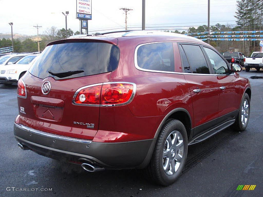 2009 Enclave CXL - Red Jewel Tintcoat / Cocoa/Cashmere photo #3