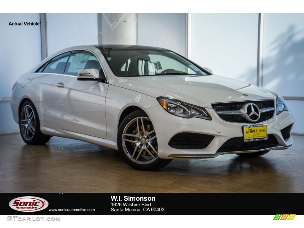 2016 E 400 Coupe - Polar White / Chestnut Brown/Black photo #1