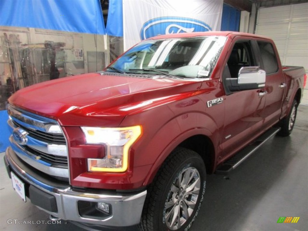 2016 F150 Lariat SuperCrew 4x4 - Ruby Red / Black photo #3