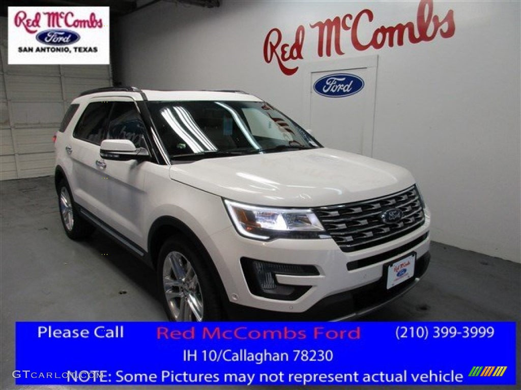 White Platinum Metallic Tri-Coat Ford Explorer