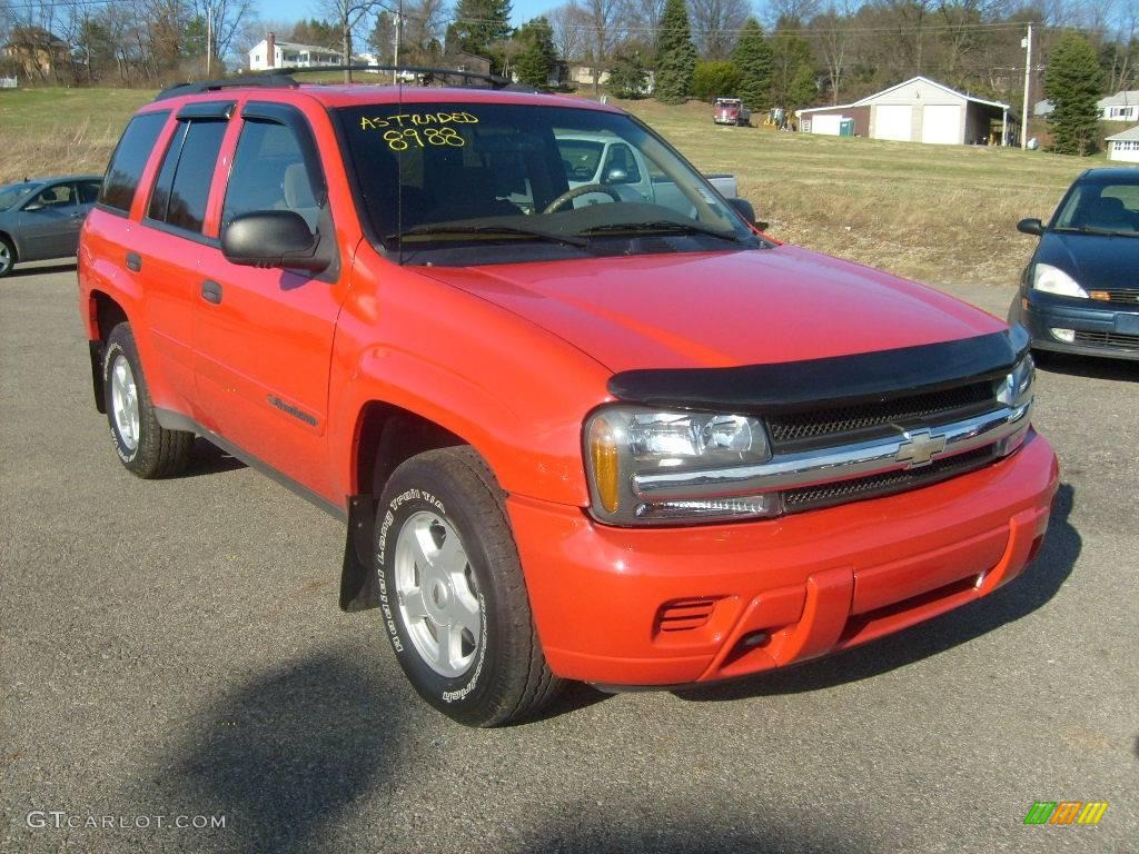 2002 TrailBlazer LS 4x4 - Victory Red / Medium Oak photo #7