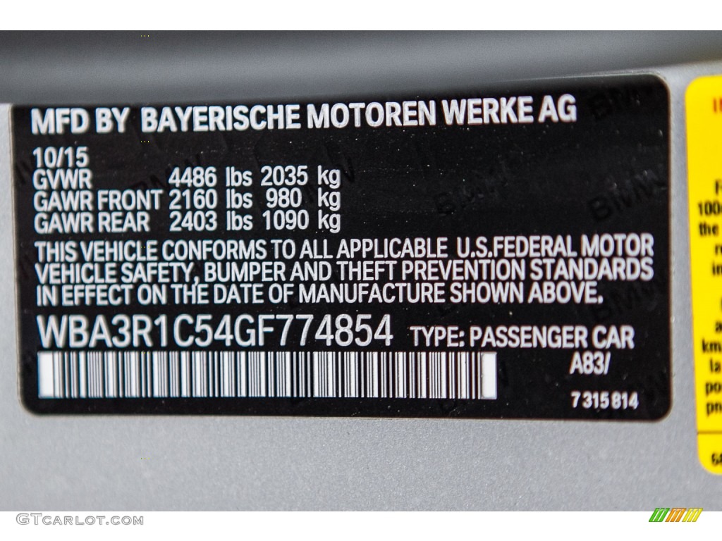 2016 4 Series Color Code A83 for Glacier Silver Metallic Photo #109483505