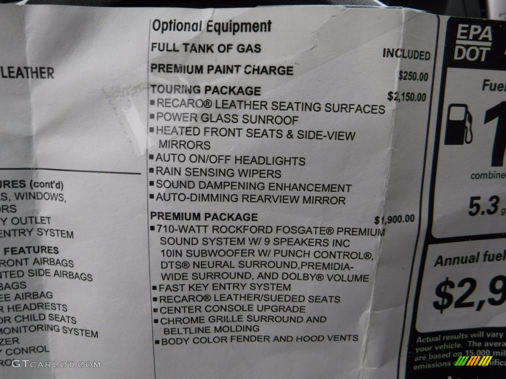 2014 Mitsubishi Lancer Evolution MR Window Sticker Photo #109483859