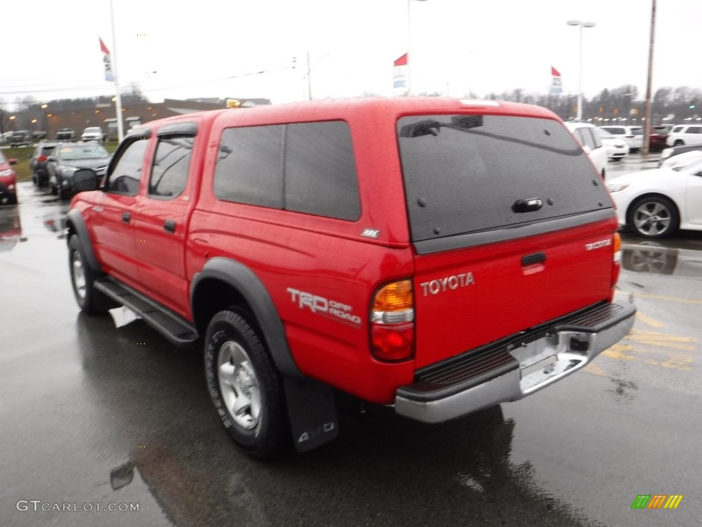2001 Tacoma V6 TRD Double Cab 4x4 - Radiant Red / Oak Beige photo #9