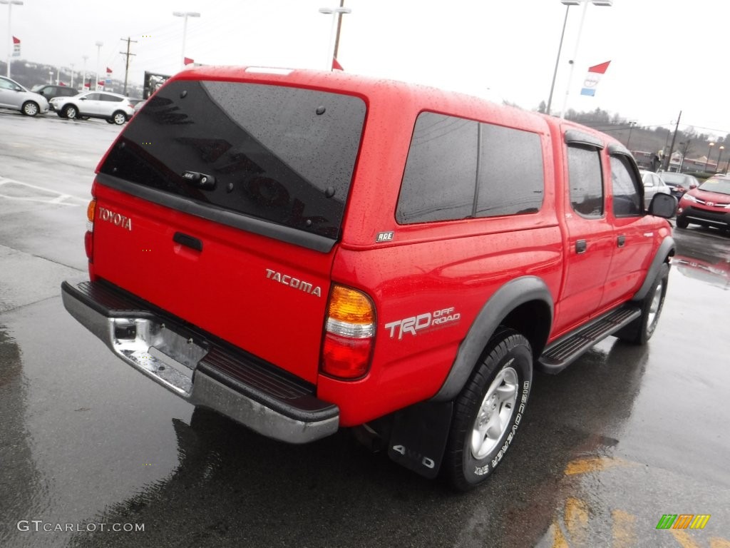 2001 Tacoma V6 TRD Double Cab 4x4 - Radiant Red / Oak Beige photo #11