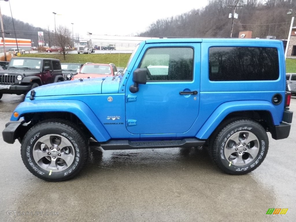 2016 Wrangler Sahara 4x4 - Hydro Blue Pearl / Black photo #2