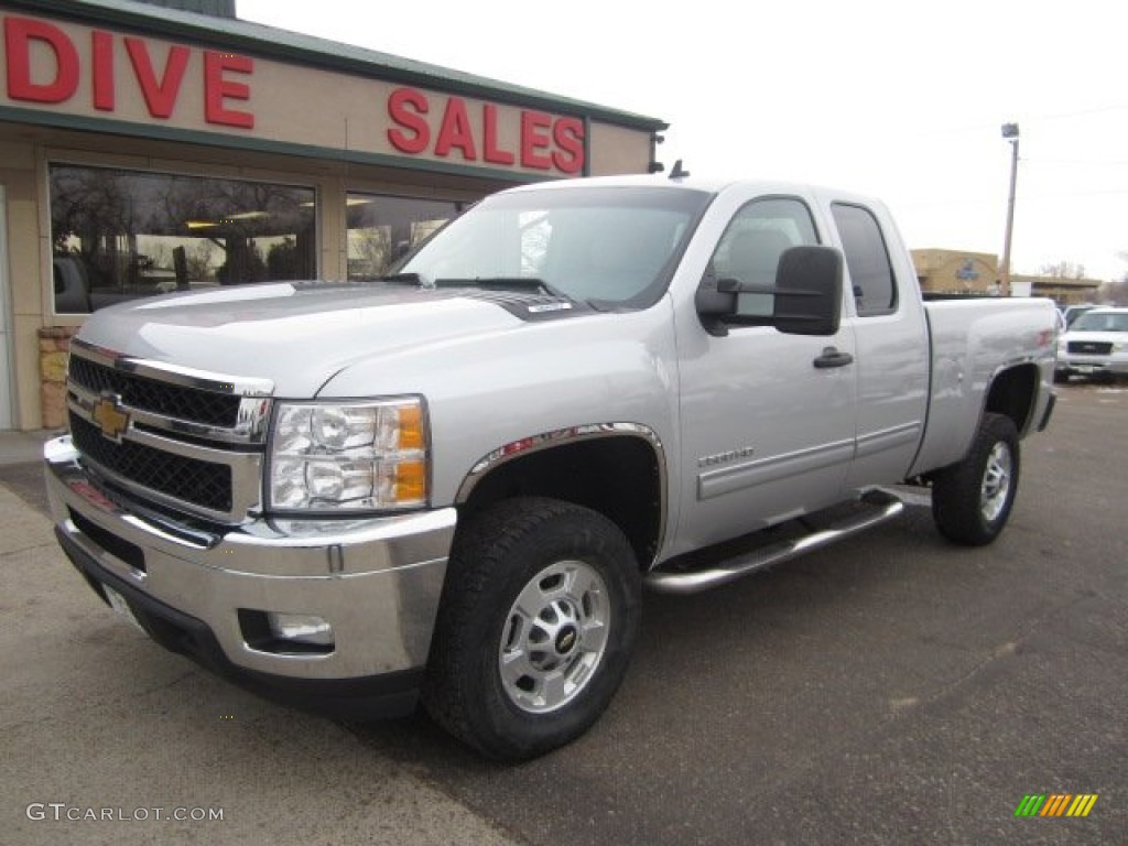 2011 Silverado 2500HD LT Extended Cab 4x4 - Sheer Silver Metallic / Light Titanium/Ebony photo #1