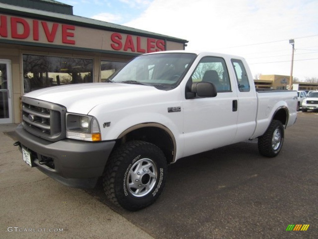 2002 F250 Super Duty XL SuperCab 4x4 - Oxford White / Medium Flint photo #1