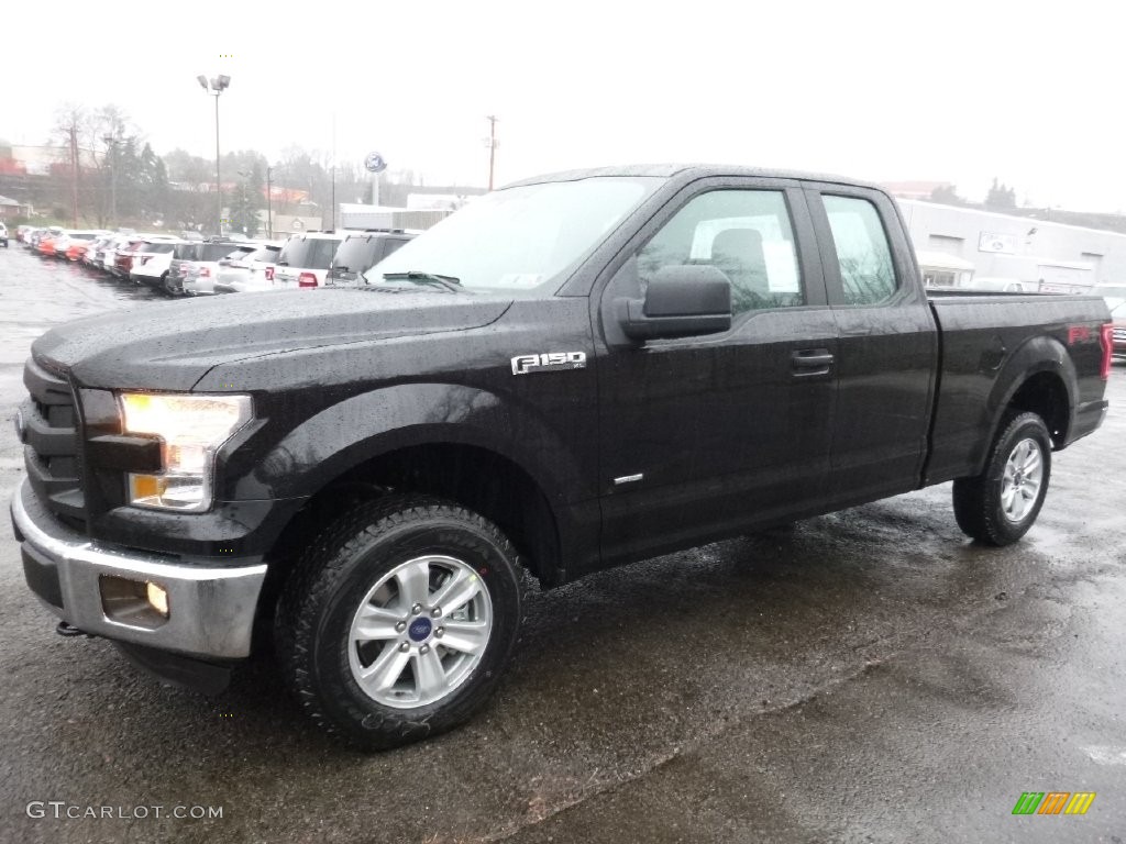 2016 F150 XL SuperCab 4x4 - Shadow Black / Medium Earth Gray photo #5