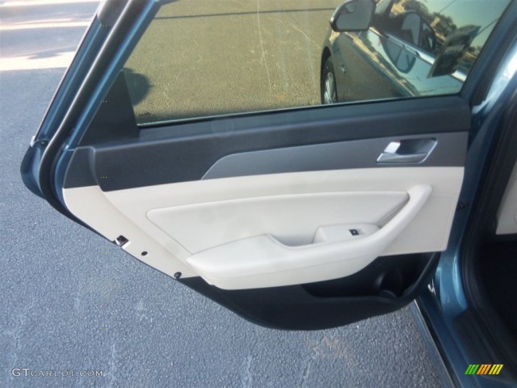 2016 Sonata Hybrid SE - Graphite Blue Pearl / Beige photo #18