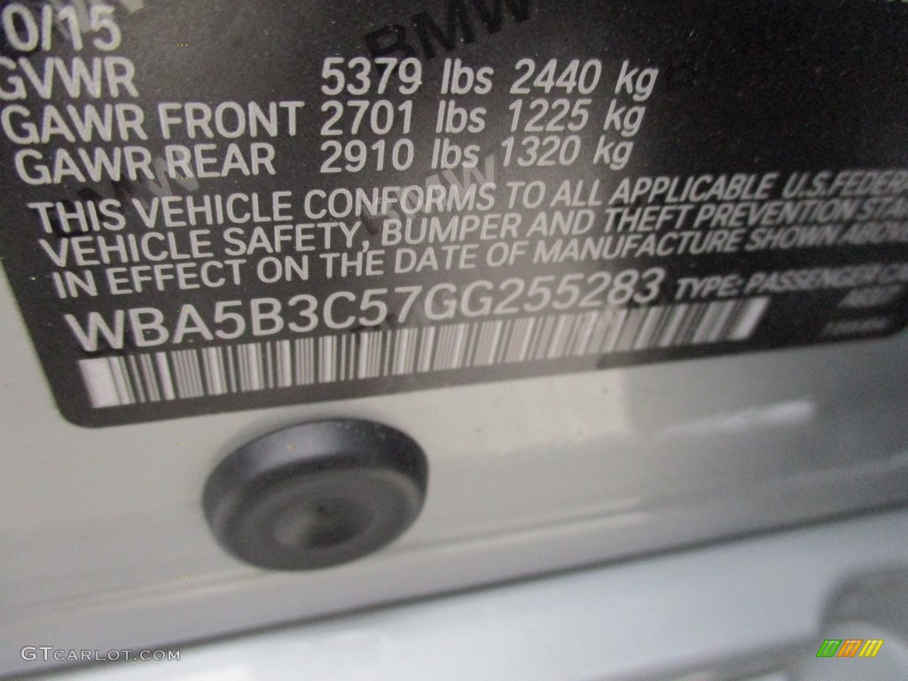 2016 5 Series 535i xDrive Sedan - Glacier Silver Metallic / Black photo #19