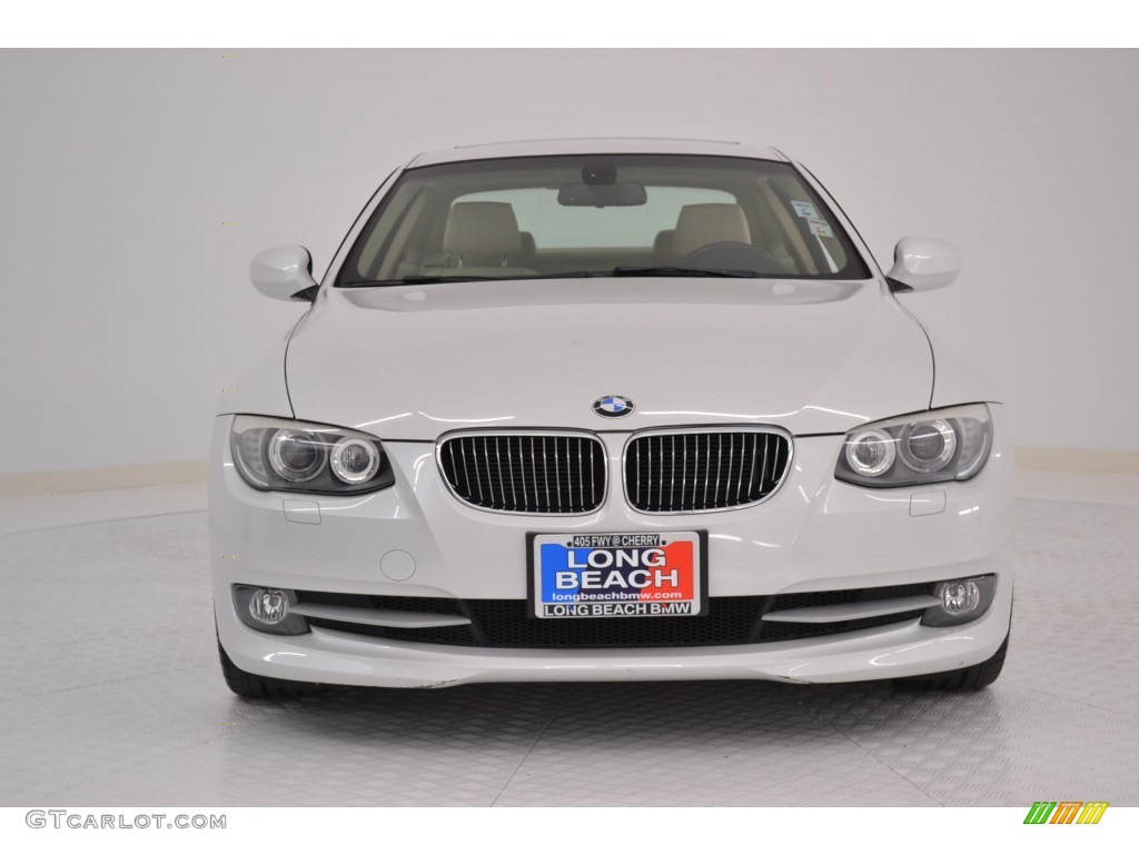 2011 3 Series 328i Coupe - Mineral White Metallic / Cream Beige photo #2