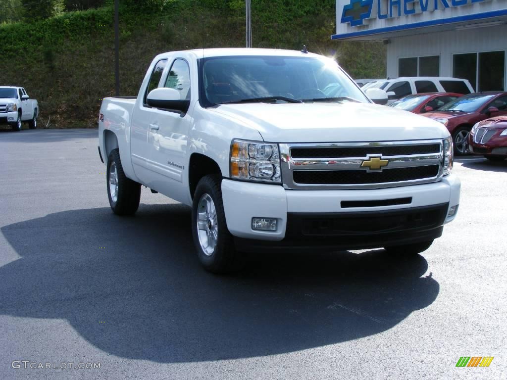 2009 Silverado 1500 LTZ Extended Cab 4x4 - Summit White / Light Cashmere photo #2