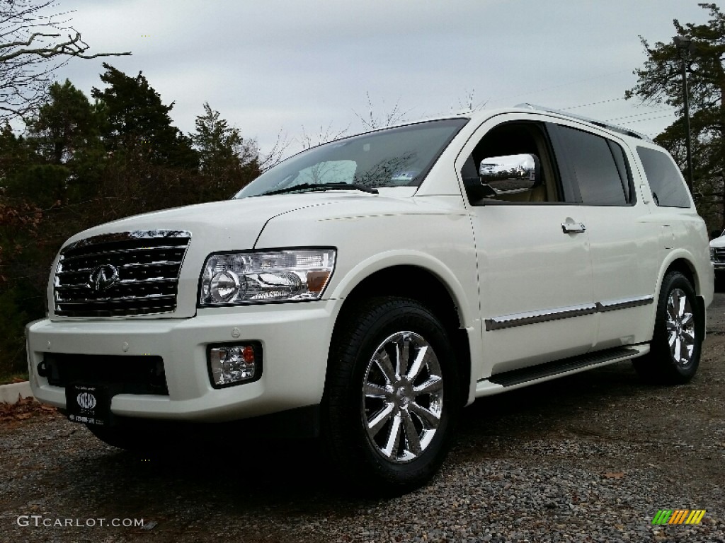 2009 QX 56 4WD - Tuscan White Pearl / Wheat photo #1