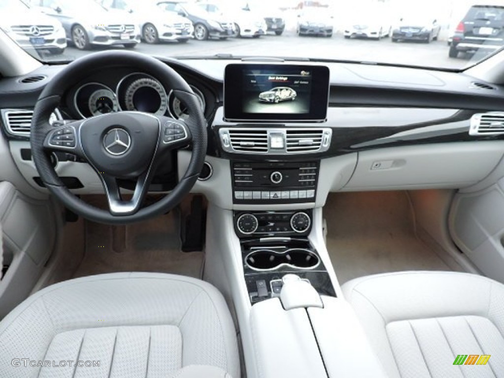 Porcelain/Black Interior 2015 Mercedes-Benz CLS 400 4Matic Coupe Photo #109532634