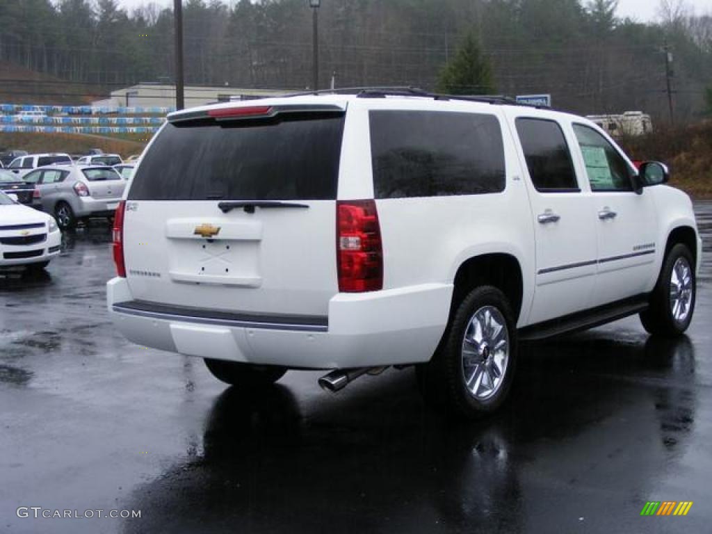 2009 Suburban LTZ 4x4 - Summit White / Light Cashmere/Dark Cashmere photo #7