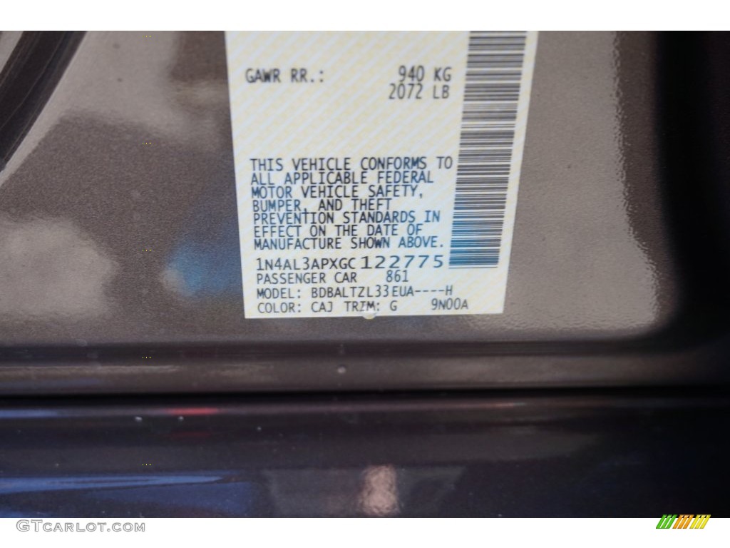 2016 Altima Color Code CAJ for Java Metallic Photo #109539771