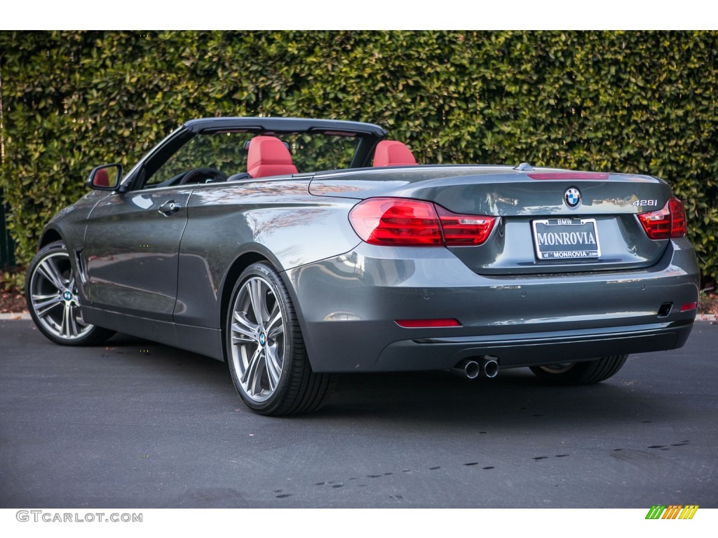 2016 4 Series 428i Convertible - Mineral Grey Metallic / Coral Red photo #3