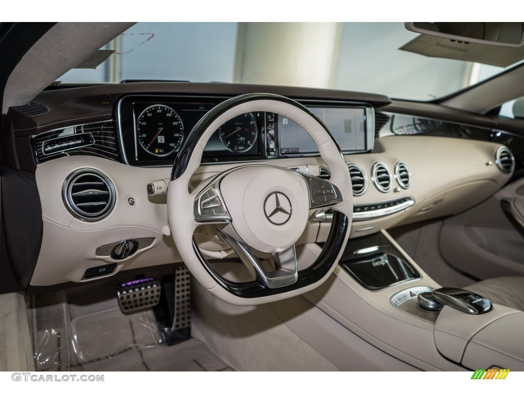 2016 Mercedes-Benz S 550 4Matic Coupe designo Porcelain/Espresso Brown Dashboard Photo #109547041