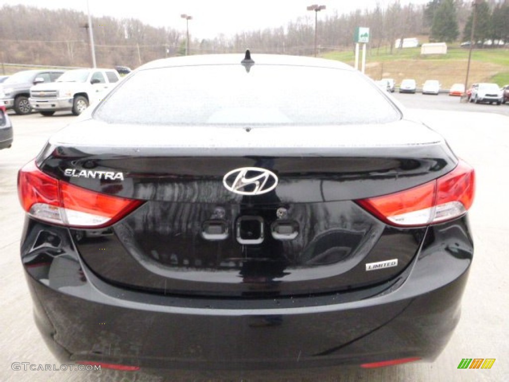 2012 Elantra Limited - Black Noir Pearl / Beige photo #8