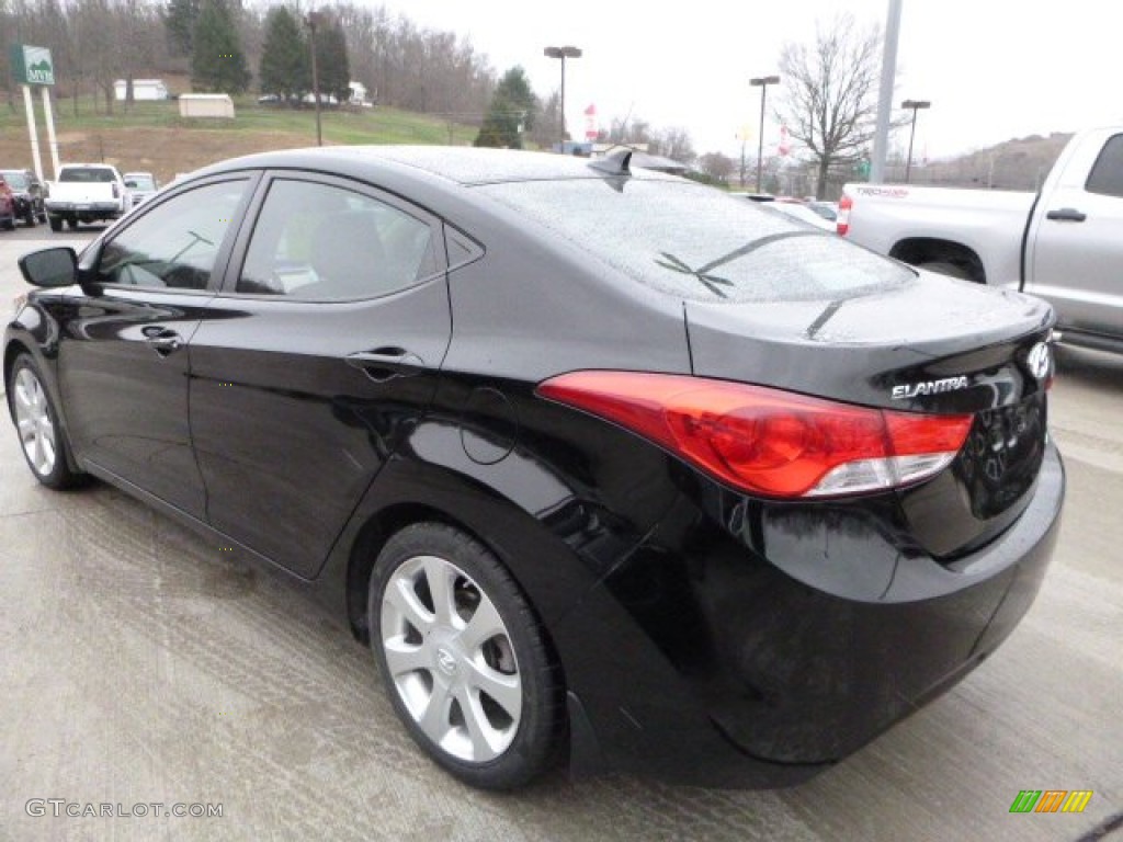 2012 Elantra Limited - Black Noir Pearl / Beige photo #9