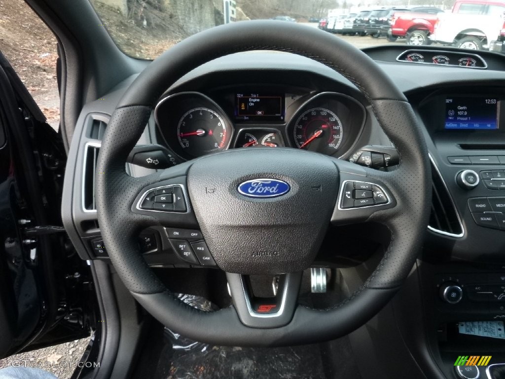 2016 Ford Focus ST Charcoal Black Steering Wheel Photo #109547988