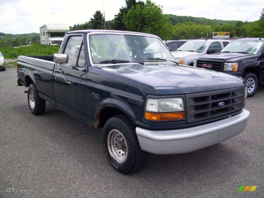 1993 F150 XL Regular Cab - Dark Tourmaline Metallic / Tan photo #7