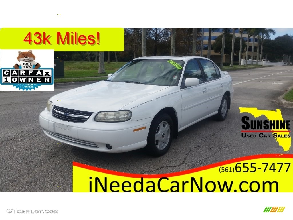 2001 Malibu LS Sedan - Bright White / Neutral photo #1